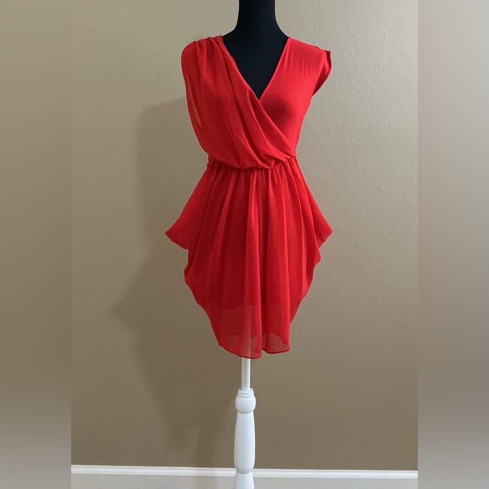 bebe Asymmetrical Red Dress
